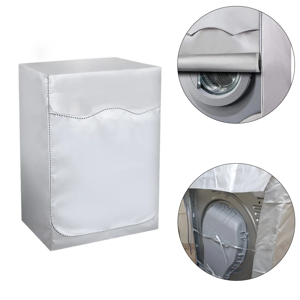 Front Load Laundry Dryer Covers Dustproof Sunscreen Waterproof Case Washing Machine Cover Silver Coating Washing Machine Cover