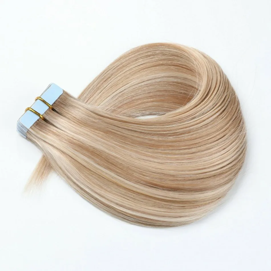 12-24Inches Brazilian Virgin Human Tape Hair Extension Cheap Factory Prices PU Skin Weft