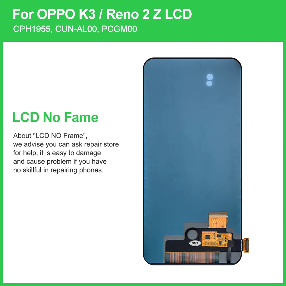 100% Tested For OPPO K3 LCD Display Touch Screen Digitizer Assembly Replacement For Oppo Reno 2Z 2F 2 F Display