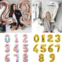 Big Size Gold Sliver Rose Gold Number Balloon Birthday Wedding  Party Decorations Foil Balloons Kid Boy toy Baby Shower