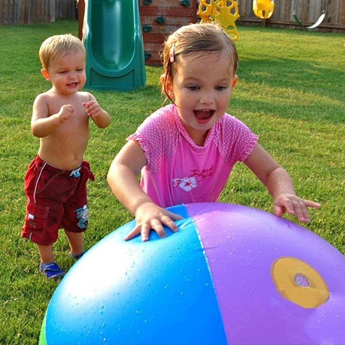 Bola de água de pulverizador inflável engraçado crianças água sprinkler bola verão piscina ao ar livre praia jogar o gramado bolas jogando brinquedos