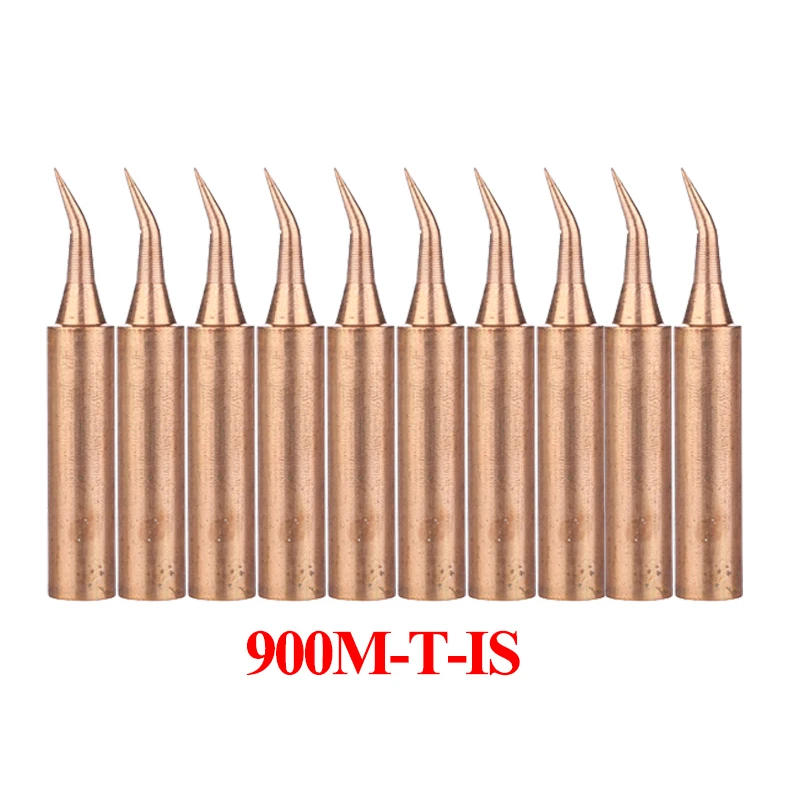 10Pcs/lot 900M-T-IS Pure Copper Soldering Iron Tip Lead-free Solder Tips Welding Head for Hakko 936 Soldering Station