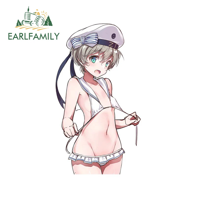 

EARLFAMILY 13cm x 7.4cm for Leberecht Maass Kantai Collection Occlusion Scratch Anime Decal Windows Laptop Trunk Vinyl Car Wrap