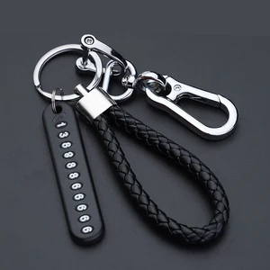 Anti-the Car Keychain, Card Keyring Number, leather braided rope, key carrier, accessories support, gift for her husband 8 Main Sales Leather Keychain - №4