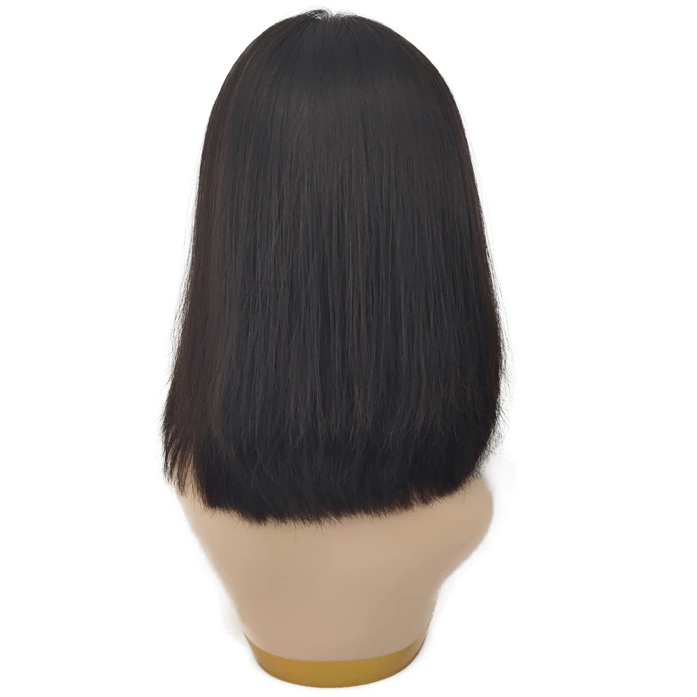 Huid Zijden Top Joodse Pruik 100% Onbewerkte Maagdelijke Europese Remy Human Hair Kosher Pruik Dezelfde Lengte Haar Bob Pruik 4 "X 4" Zijde Basis