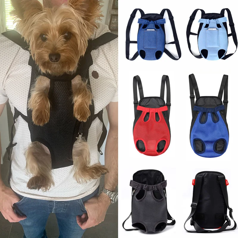 Mochila portátil y transpirable para mascotas, bolsa de transporte para cachorros de viaje al aire libre para perros pequeños, Chihuahua, Yorkshire, gato