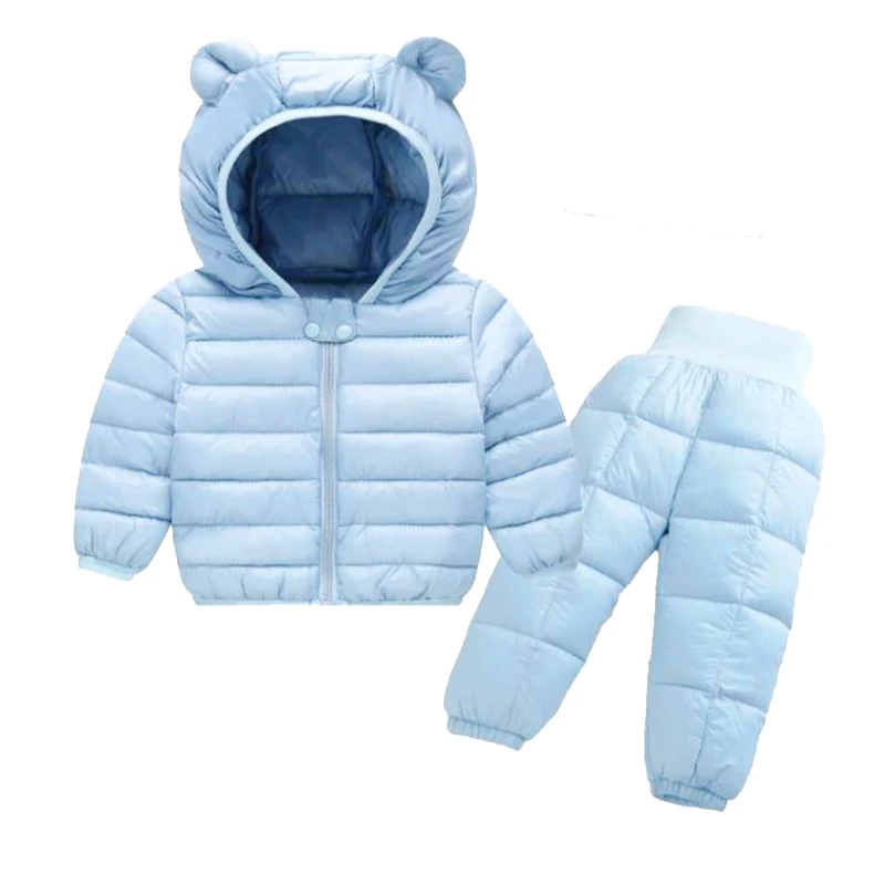 Toddler Baby Girls Boys Clothing Sets 2021 Winter Warm Down Jacket Clothes Sets Children Kids Snowsuit Coats Vest Pants Overalls