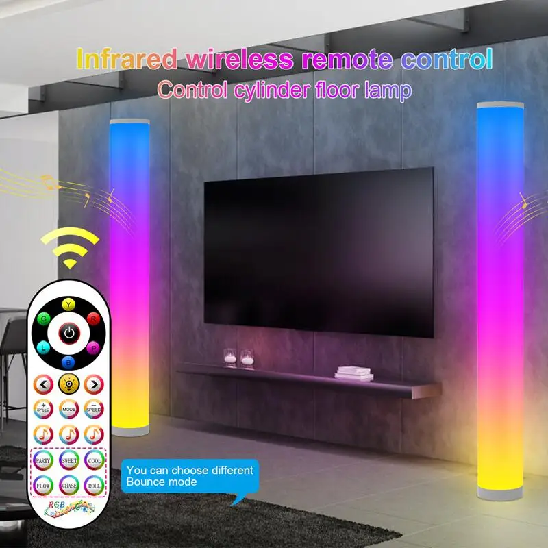 Smart LED Atmosphere Floor Lamp For Bedroom Living Room Home Decor Colorful RGB Music Synchronization APP Remote USB Lamp