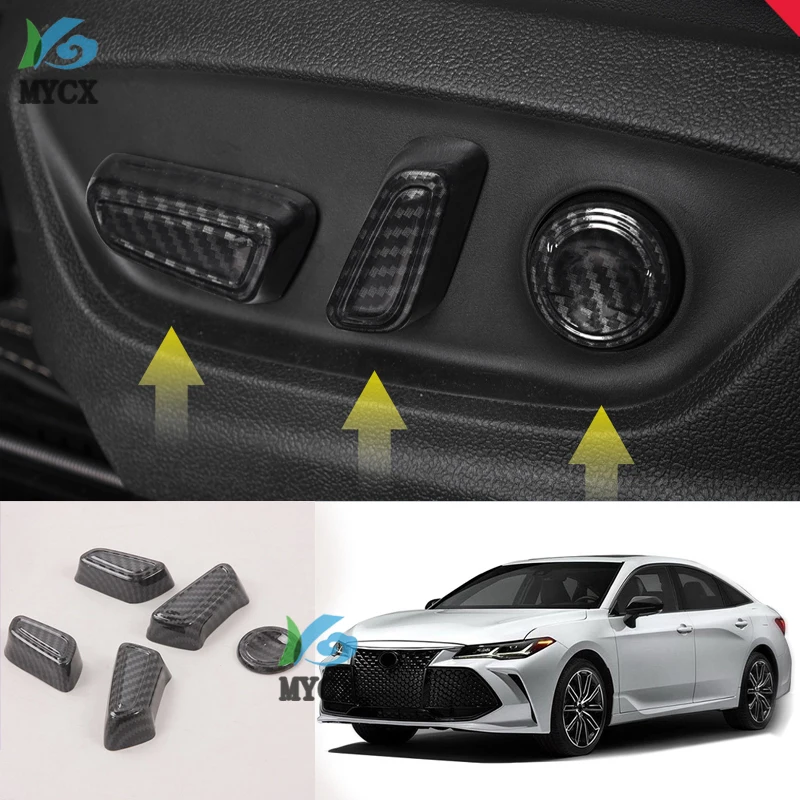 

5PCS For Toyota Avalon 2019 2020 Seat Adjust Switch Button Knob Cover Decoration Trim Styling Interior Accessories ABS Chrome