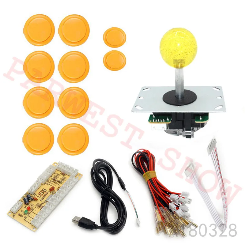 

24mm/30mm Sanwa Style Push Buttons +Sanwa Style 5Pin Joystick with Crystal Ball +Zero Delay USB Control Board for Jamma MAME Kit