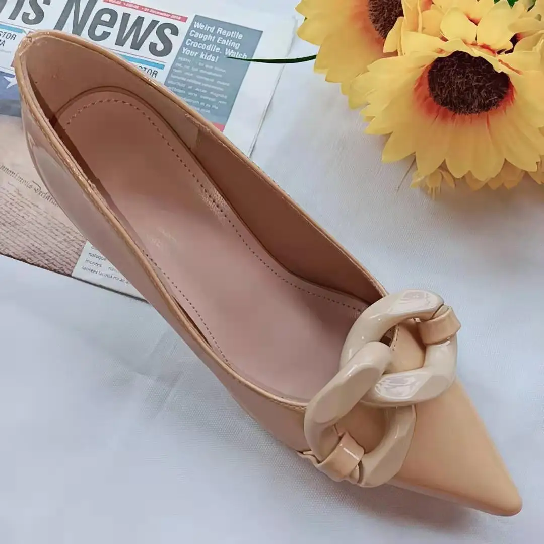 New Spring Sexy Pointed Toe Thin Heels Woman Pumps Fashion Shallow Dress Sandals Women Office Work Ladies Shoes Slides