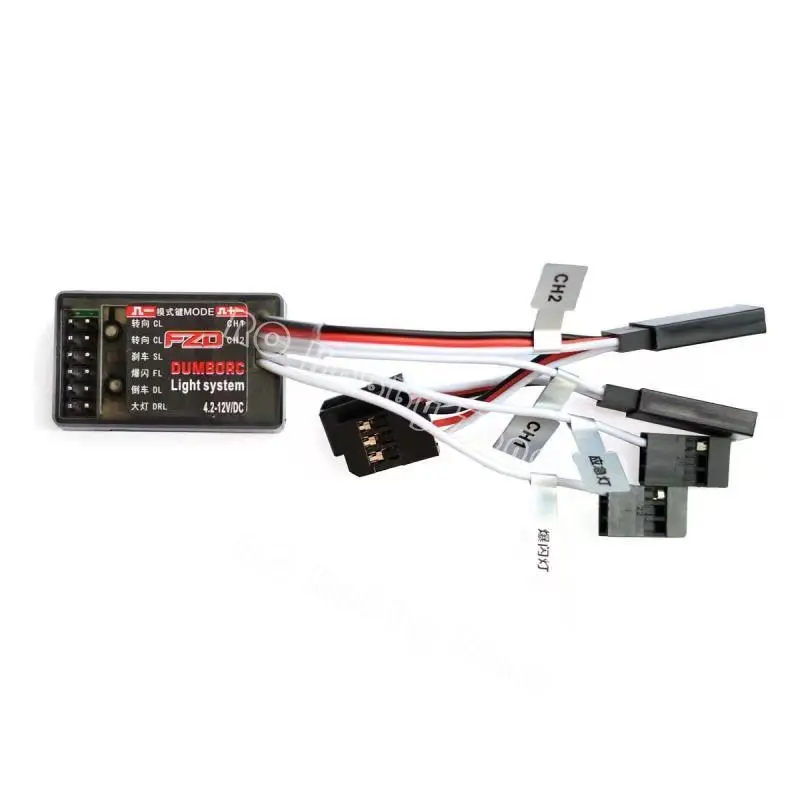 DumboRC 12 LED rc car light System with 10A Brushed ESC controller Kit for 1/10 1/8 RC Drift TAMIYA CC01 4WD Axial SCX10 RC Car