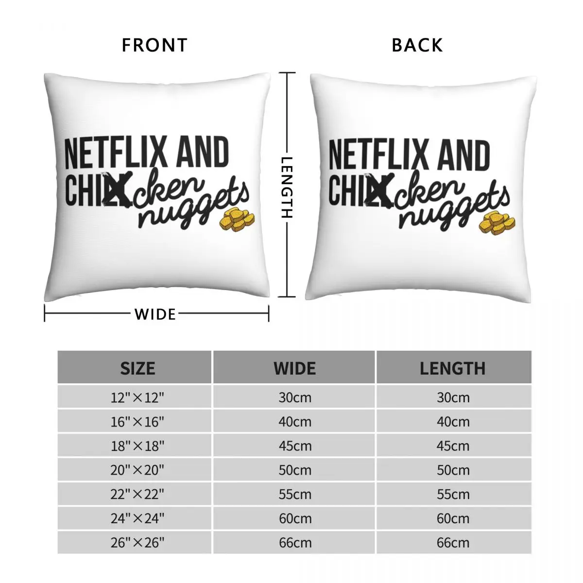 Netflix And Chicken Nuggets Pillowcase Polyester Linen Velvet Printed Zip Decorative Home Cushion Cover