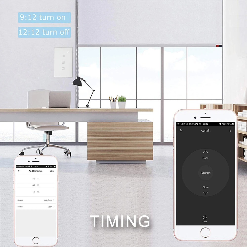 Tuya WiFi Smart Switch for Motorized Roller Shutter Blinds Curtain App Remote Control Voice Command Works with Alexa Google Home