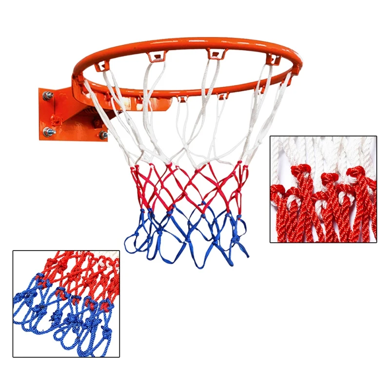 Durable Standard Size Thread Sports Basketball Hoop Mesh Net Backboard Rim Balls Pum Basketball Accessories