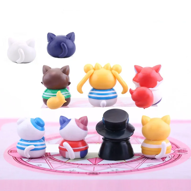 Pvc figuras de sailor moon, tsukino, usagi, marte, mercúrio, Júpiter, Vênus, Gato de Saturno, ariis, luna, brinquedos para o presente, conjunto de 9 peças