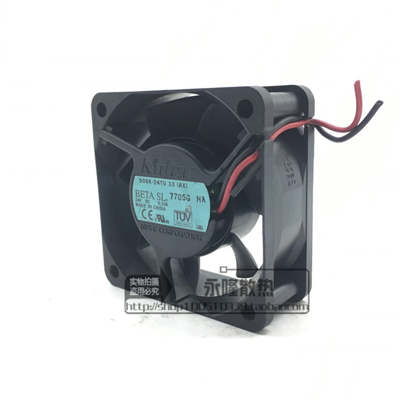 Originele D06K-24TU 33 Ax 24V 0.10A 6025 6Cm 2/3 Lijn Inverter Printer Fan