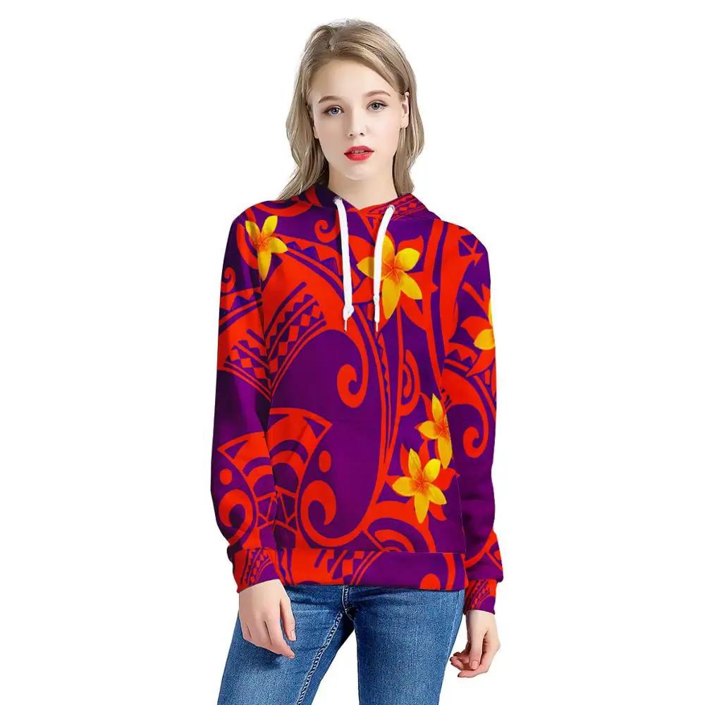 Wholesale Polynesian Samoa Traditional Tribal Print Cheap Hoodie For Girls Fashionable Designer Hoodie  Women Hoodies