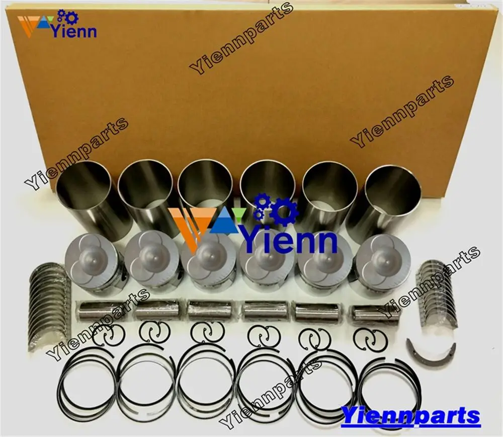 For HINO W06D W06E W06ET Overhaul Rebuild Kit 04010-0254 With Full Gasket Kit Liner Piston WO6D WO6E WO6ET FC42 Engine Parts