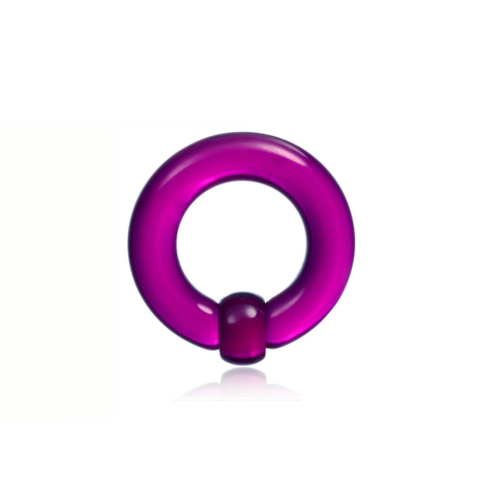 Large Black Acrylic Captive Bead Ring for Body Piercing