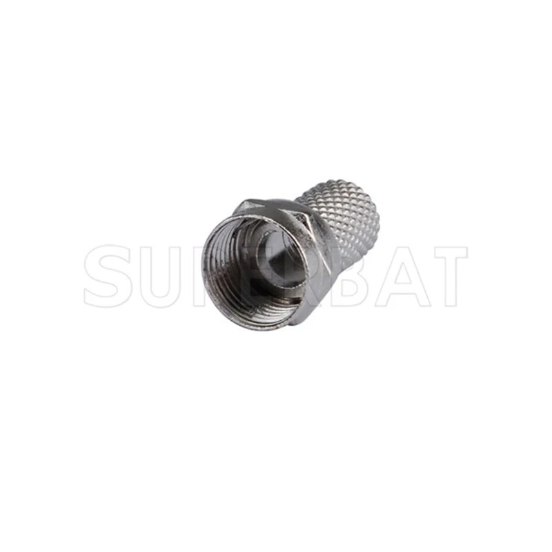 Superbat 10pcs 75 ohm Connector F twist-on Male Zinc Alloy RF Coaxial Connector for Cable RG6