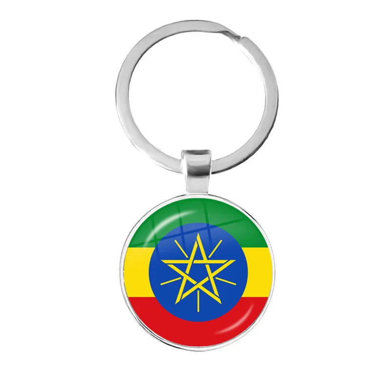 Ethiopia Islas Canarias Kenya Sudan Madeira Melilla South Sudan Ceuta Seychelles Glass Cabochon National Flag Keychain Gift