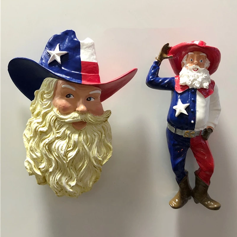 

Hot Sale Hand-made Painted Santa Claus 3D Fridge Magnets U.S Tourism Souvenirs Refrigerator Magnetic Stickers Gift