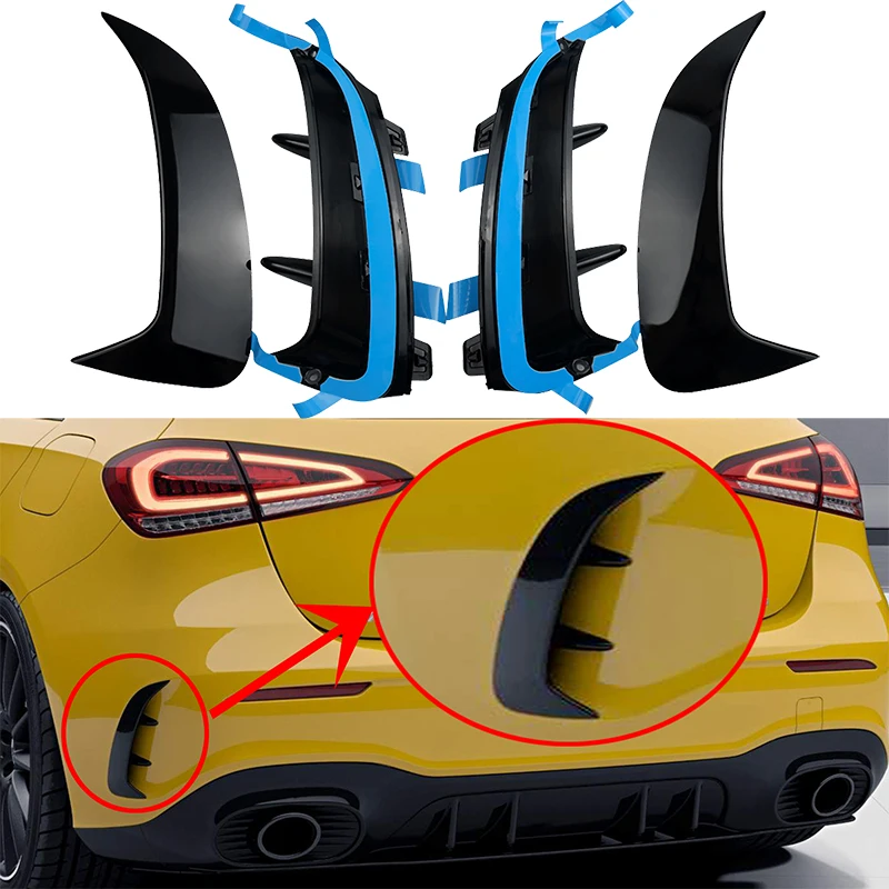 For Mercedes Benz A Class W177 Hatchback A180 A200 A220 A250 A35 2020+ Rear Front Bumper Spoiler Sticker Fender Canards Fins