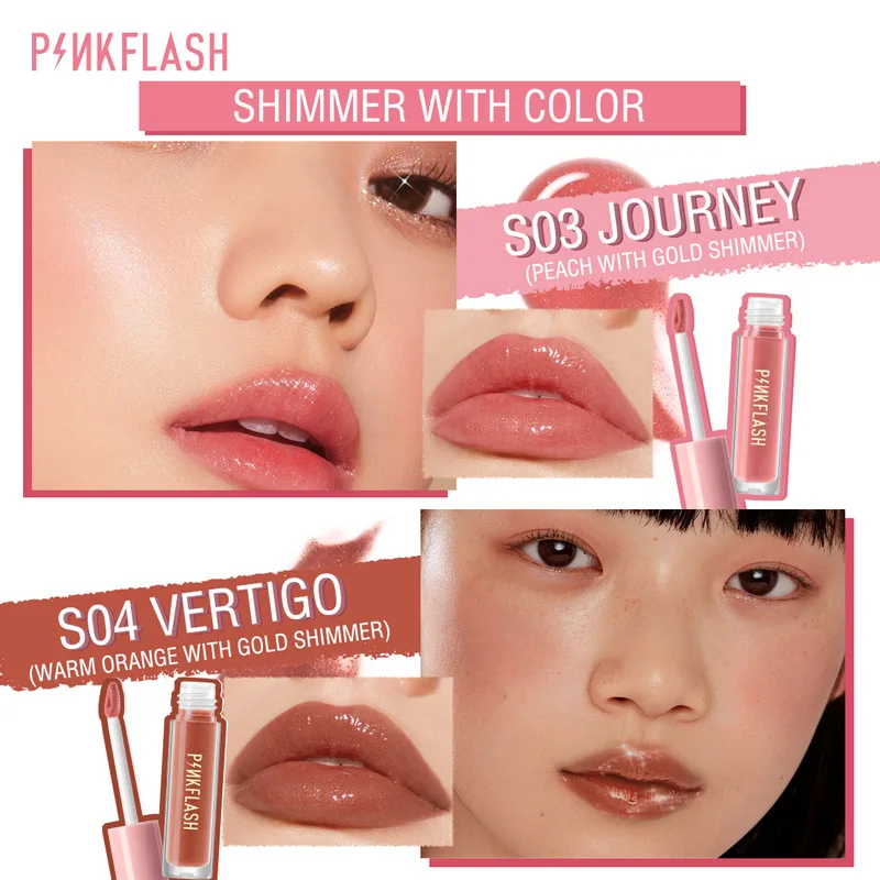 PINKFLASH Lip Gloss Base Gel Ever Glossy Moist Lip Tint Shine Shimmer Clear Lipgloss High Hydrate Refresh Lip Skin Care Base