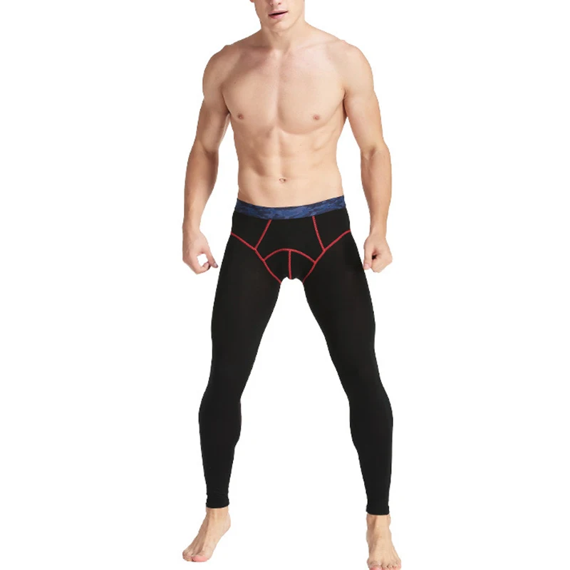 3XL Men Thermal Underwear Bottoms Leggings Modal Underwear Pants Bugle Pouch Long Johns Sleep Bottoms Tight Trousers Plus Size