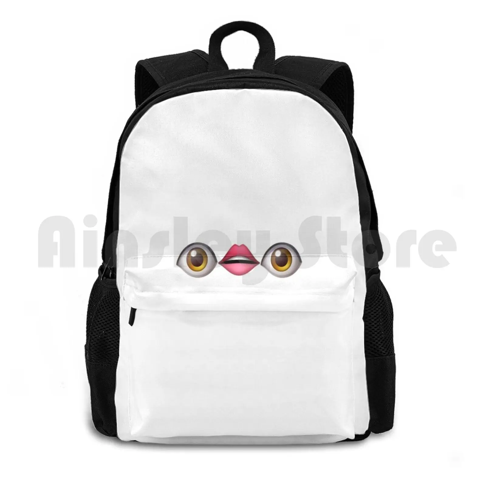 Eyes Mouth Outdoor Hiking Backpack Waterproof Camping Travel Eye Mouth Funny Memes Viral Comedy Cute Lashes Hair Me Lips