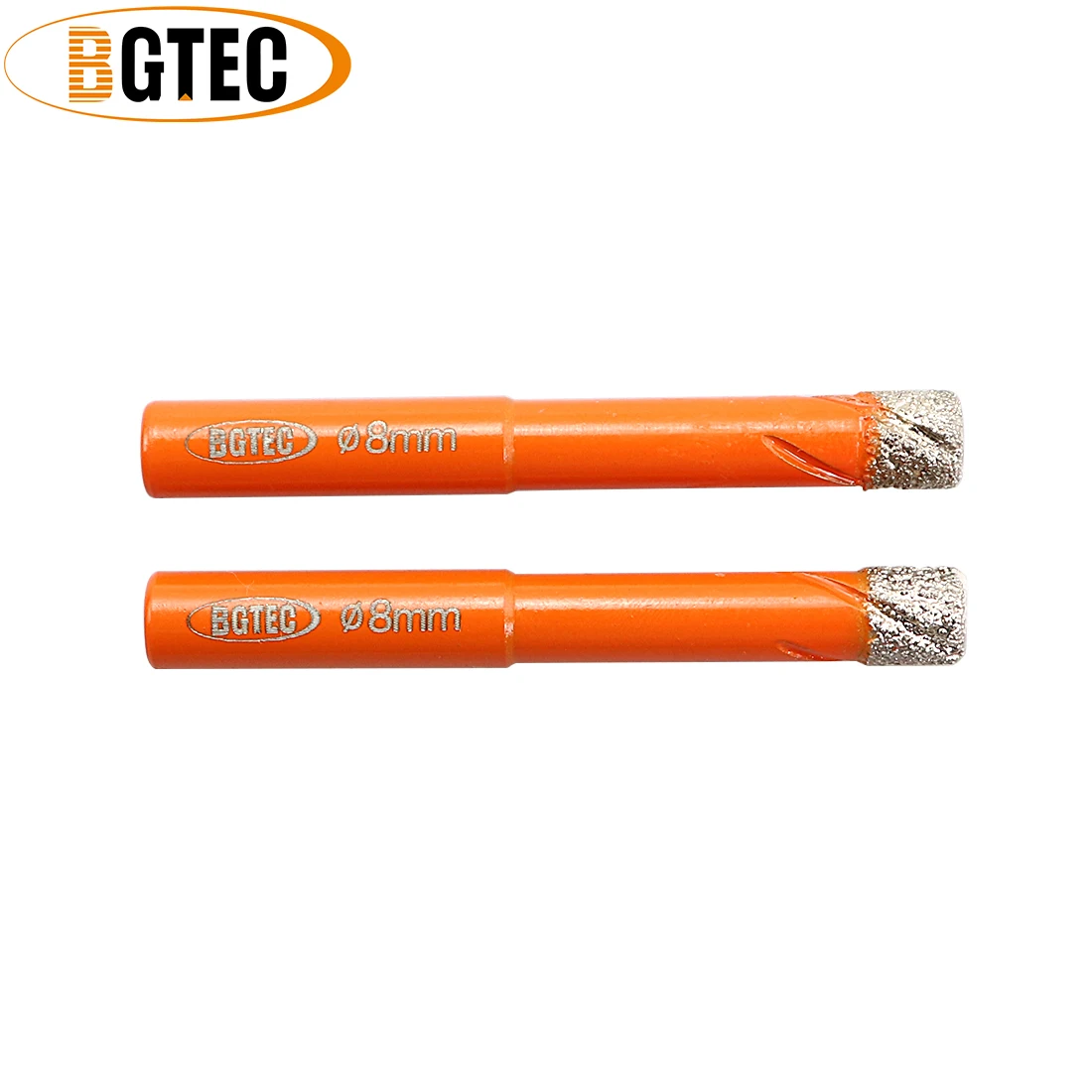 BGTEC 2 pezzi codolo tondo 8mm punte da trapano a secco punte diamantate brasate sottovuoto per granito di piastrelle in ceramica