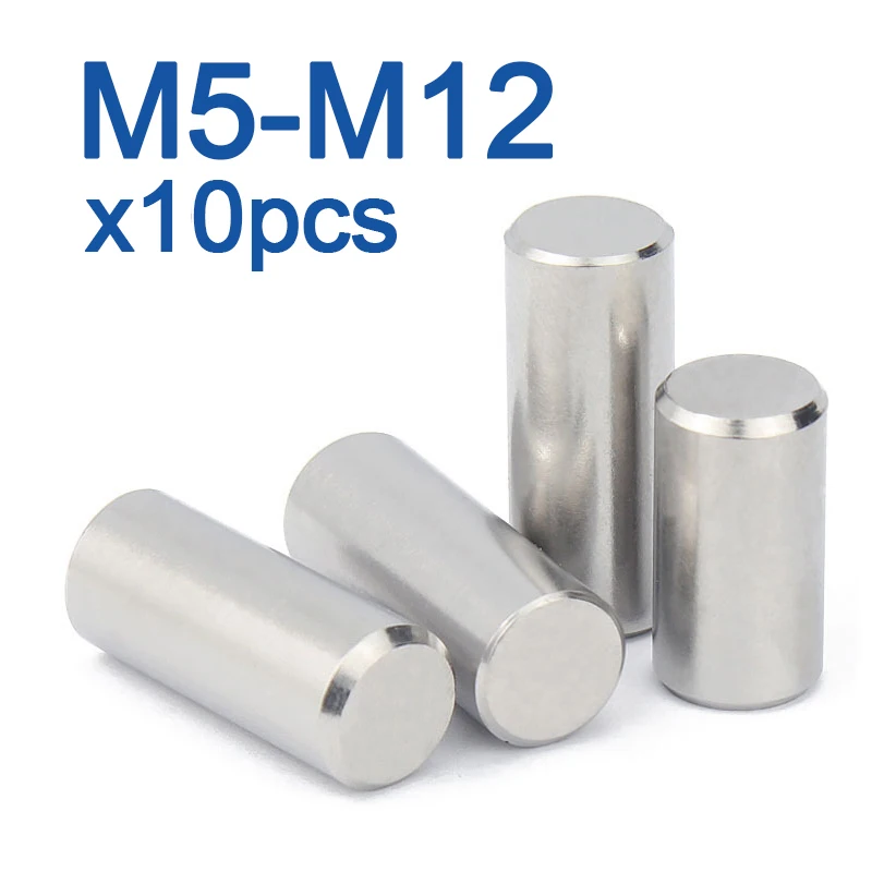 10pcs/LOT M5 M6 M8 M10 M12 GB119 304 A2-70 Stainless Steel Cylindrical Pin Locating Dowel