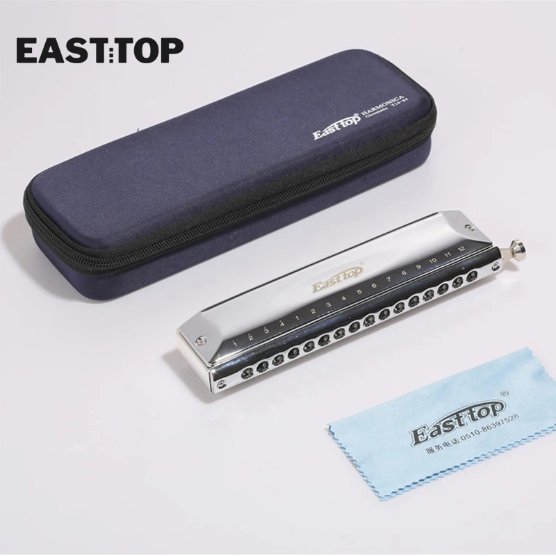 

T16-64C EASTTOP 16 hole chromatic harmonica professional performance with brass comb For Adults, Beginners, Professionals and St