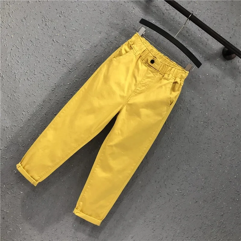 

White Jean Femme Autumn 2025 Spring XXXL Elastic Waist White Pants Loose Jeans Woman High Waist Autumn Denim Trousers
