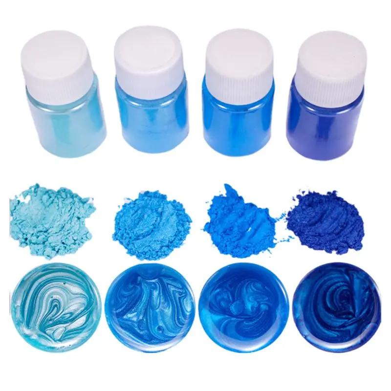 4 Pcs/set Mixed Color Resin Jewelry DIY Making Craft Glowing Powder Luminous Pigment Set Crystal Epoxy Material