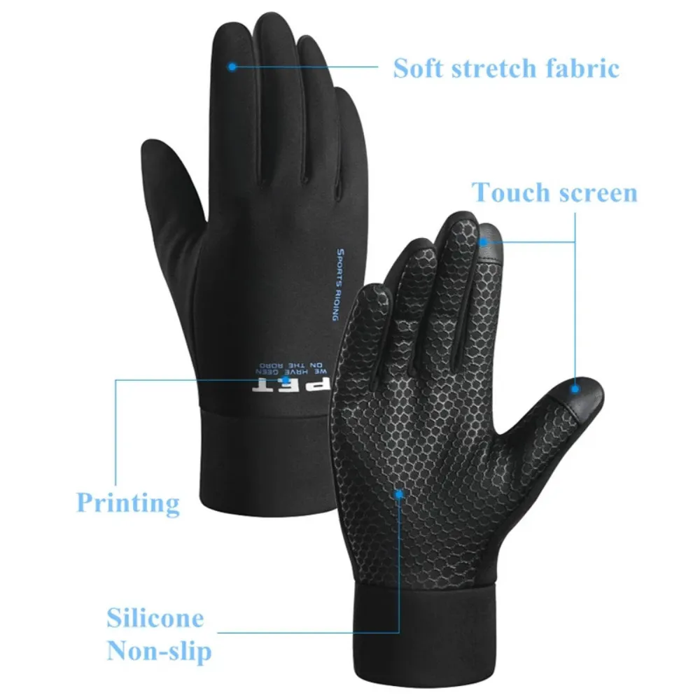 1 Pair Winter Men Gloves Touch Screen Driving Motorcycle Skiing Waterproof Non-Slip Warm Women Gloves Windproof Outdoor Sports