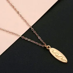 Kinitial Fashion Ocean Wave Surfboard Necklace For Women Man Lover's Sharp  Surfboard Shape Pendant Necklace Engagement Jewelry