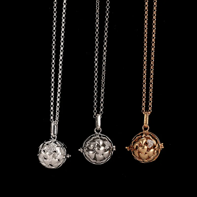 New Mexico Chime Music Angel Ball Caller Locket Necklace Vintage Pregnancy Necklace Aroma Essential Oil Diffuser Pendant Jewelry