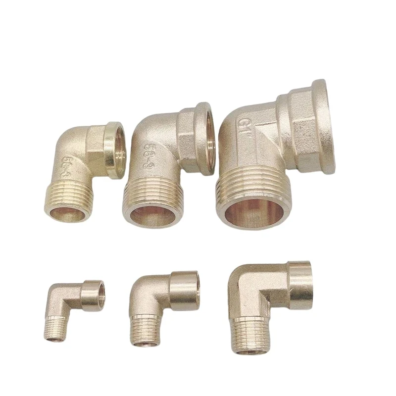 

1/8" 1/4" 3/8" 1/2" 3/4" 1" Female X Male Thread 90 Deg Brass Elbow Pipe Fitting Connector Coupler for Water Fuel Copper Adapter