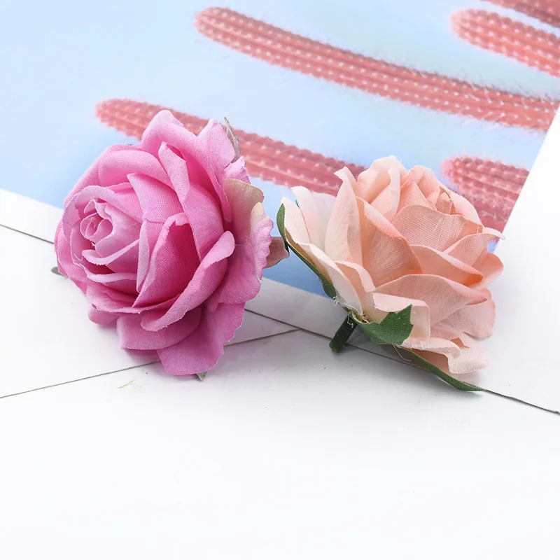 6/10 Pcs 6CM Velvet Roses Head Home Wedding Car Valentine\'s Day Present Scrapbooking Decorative Flowers Wall Artificial Flowers