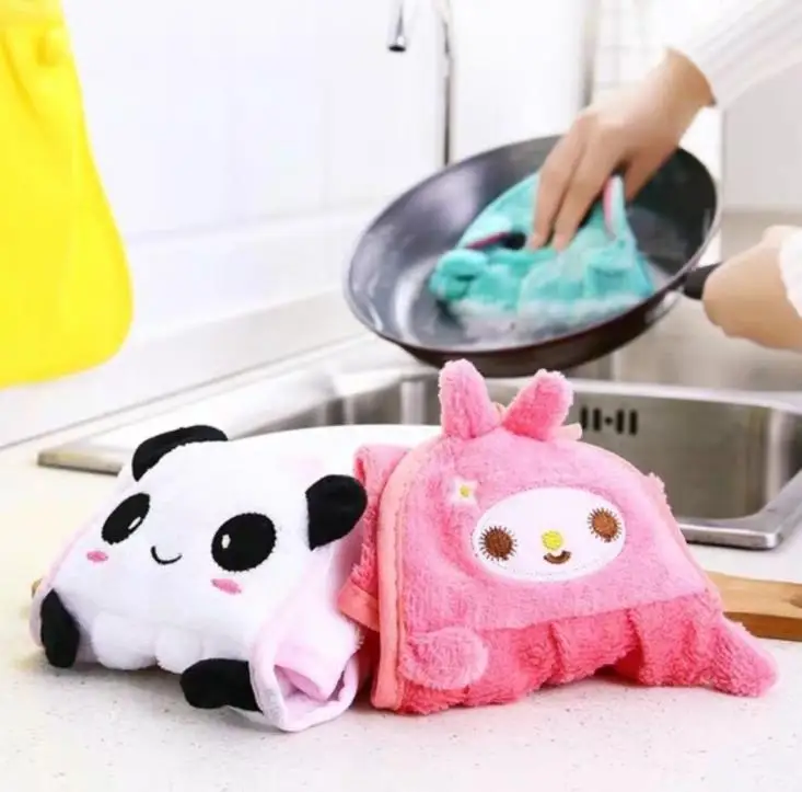 Hand Towel Hanging Kitchen Bathroom Indoor Thick Soft Cloth Wipe Towel Cotton Dish Cloth Clean Towel Accessories SN762