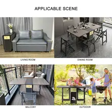 Foldable dining table with 4 chairs #5