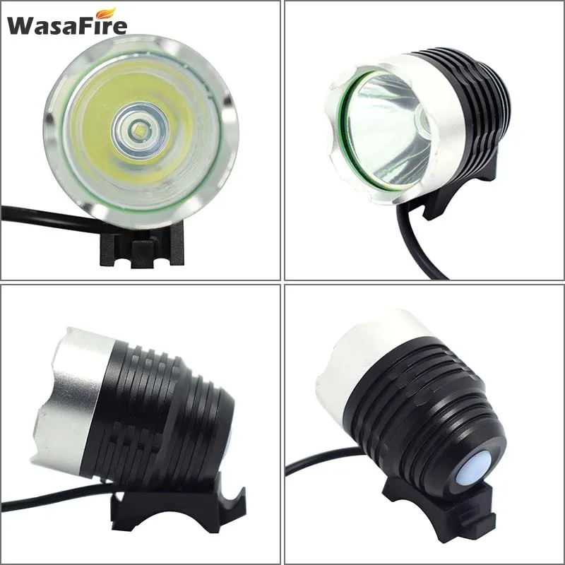 WasaFire 1800lm LED Bicycle Light XML T6 Mountain Road Bike Front Lights Cycling Flashlight Headlamp with 18650 Battery Pack
