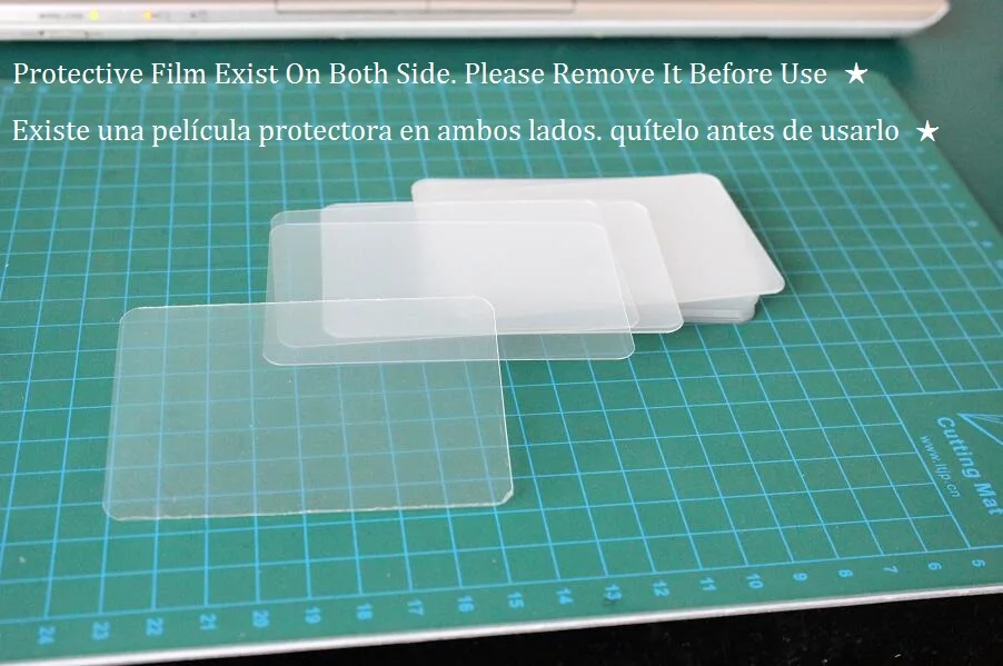 50 Ultrathin Transparent PVC Acetate Clear Plastic Business Card With Protective Film Exist On Both Side