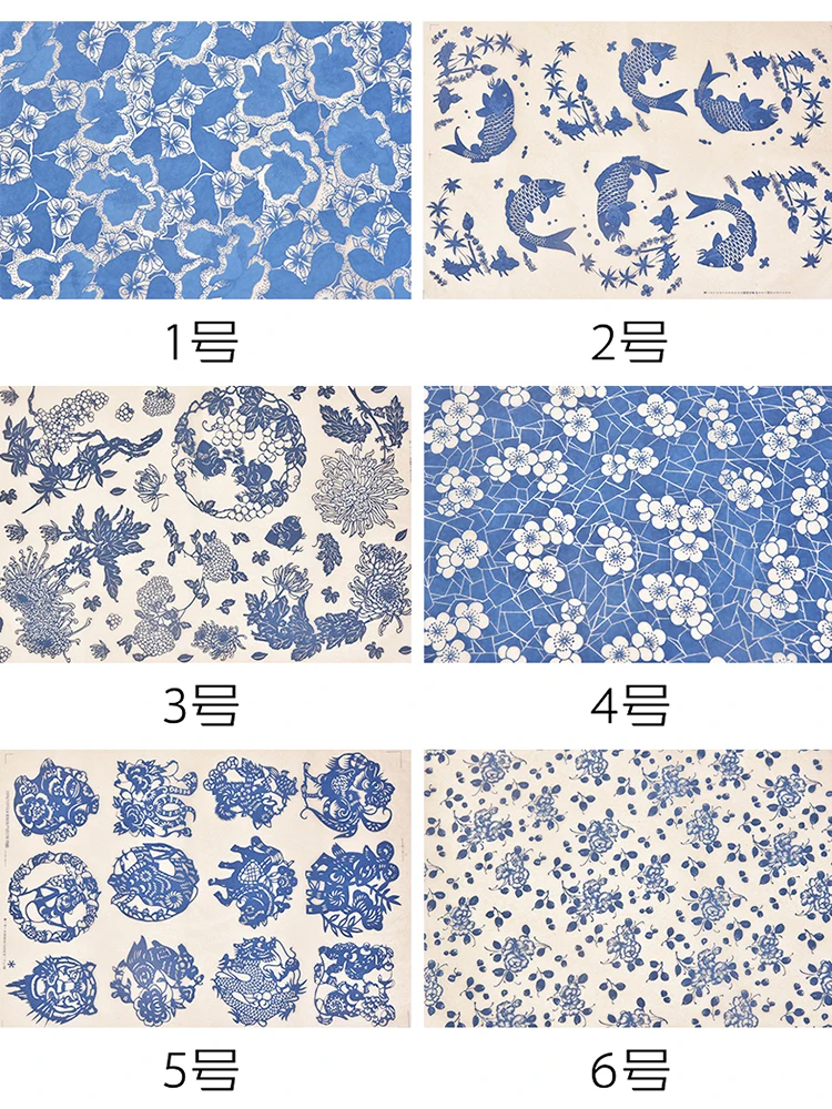 Jingdezhen-Papel de transferencia para cerámica y arcilla, aplique liso de porcelana azul y blanca, 54x37cm, 1 unidad