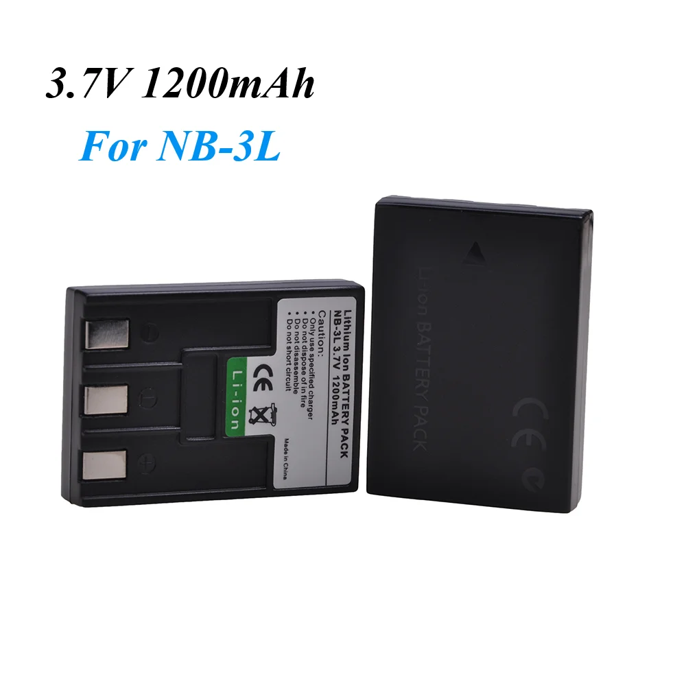 

2pcs 1200mAh NB-3L NB3L NB 3L Battery for Canon PowerShot SD10 SD20 SD40 SD550 SD500 SD100 SD110, IXUS IIs II, NB-3LH Battery