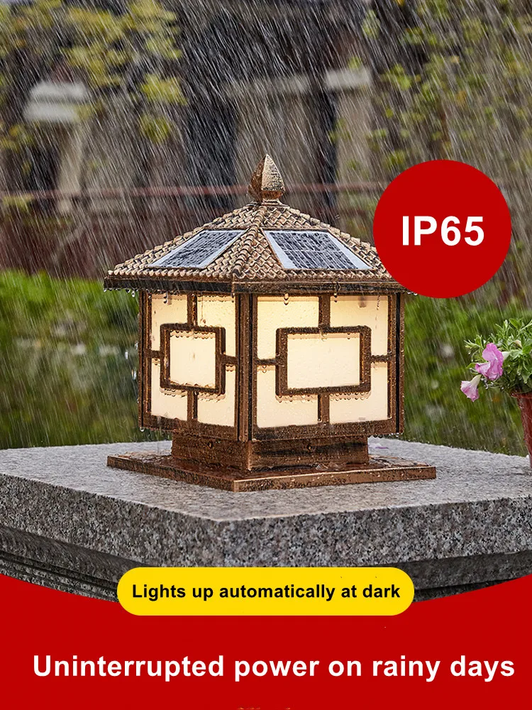 

Solar Column Headlights Outdoor Waterproof Wall Lights Courtyard Garden Decoration Villa Wall Post Door Lights Landscape Lights