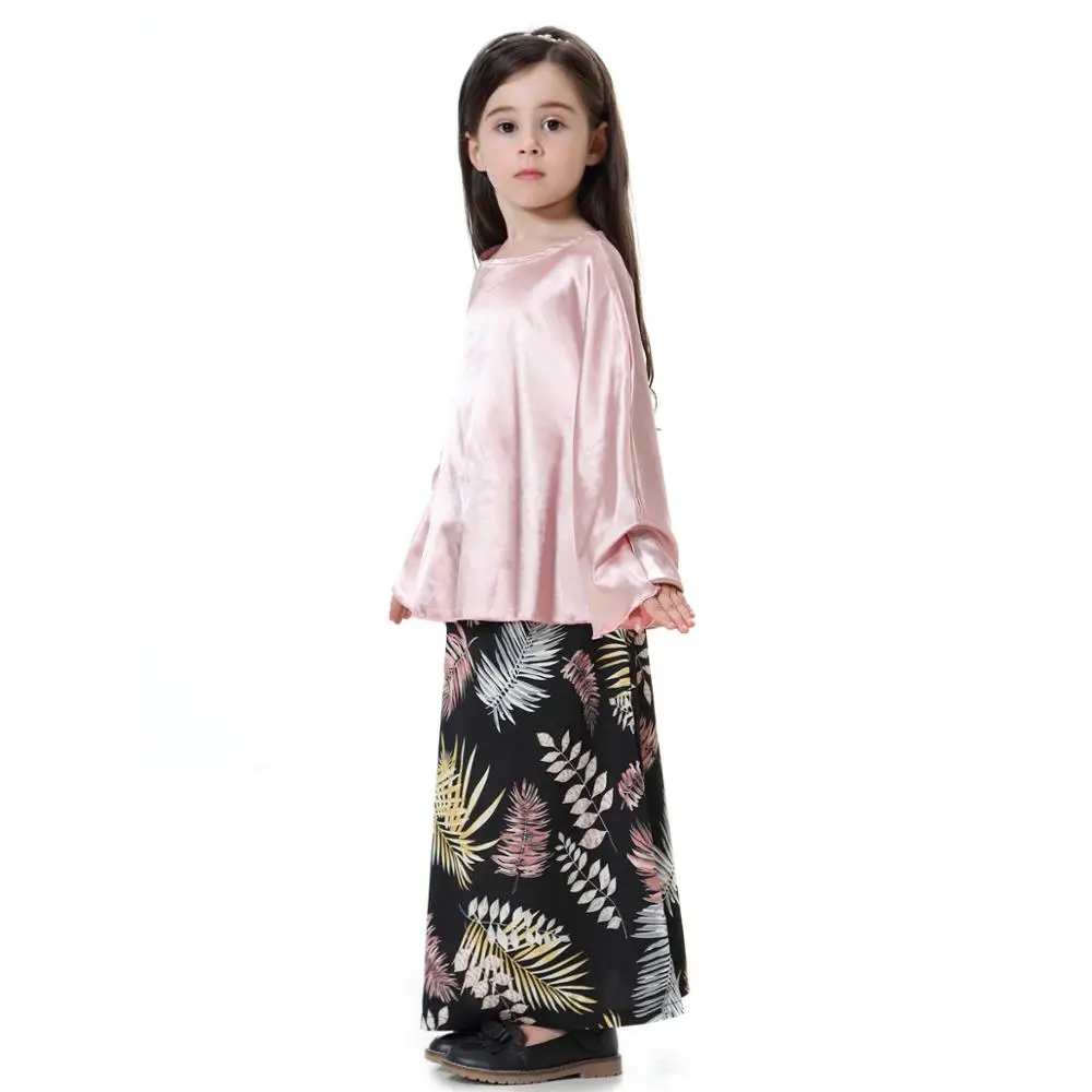 2 Pieces Fashion 2020 New arrival Indonesia Kid\'s Clothing 90-160cm Tops and Skirt Sets Elegant Children Malaysia wear for Girls