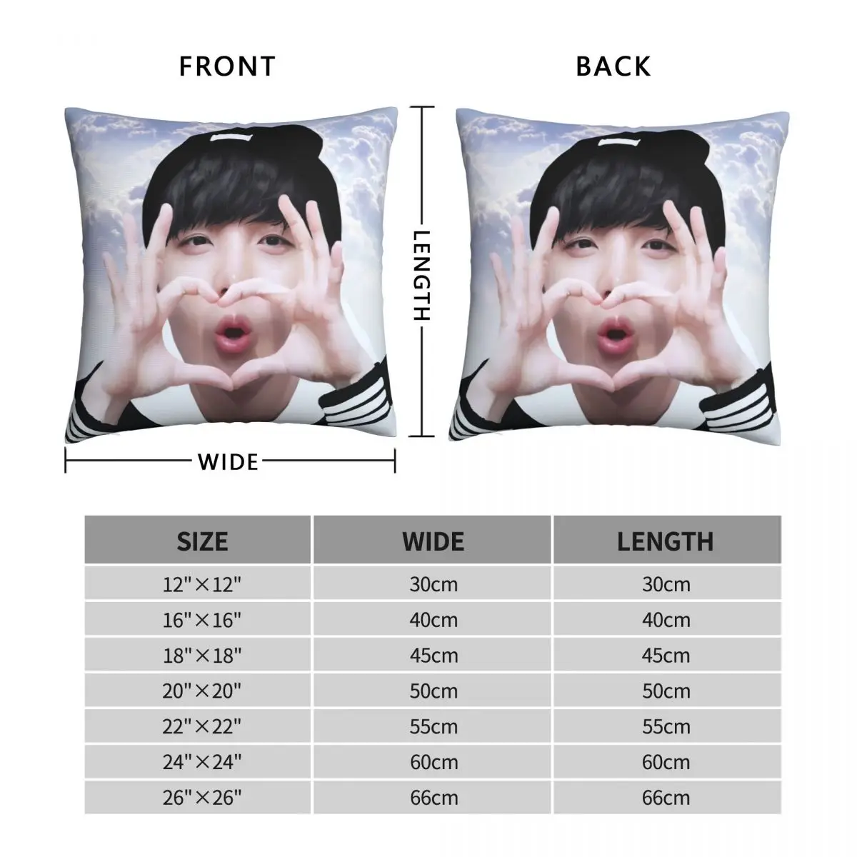 Angel J-HOPE Square Pillowcase Polyester Linen Velvet Printed Zip Decor Home Cushion Cover